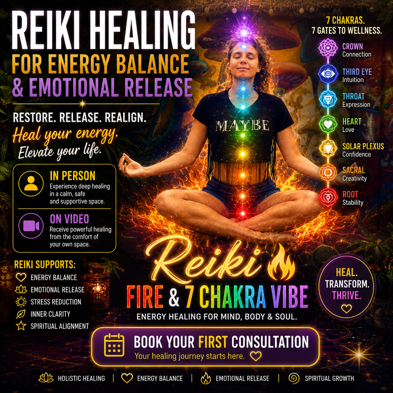 Reiki fire and seven chakra energy healing with Rozalia