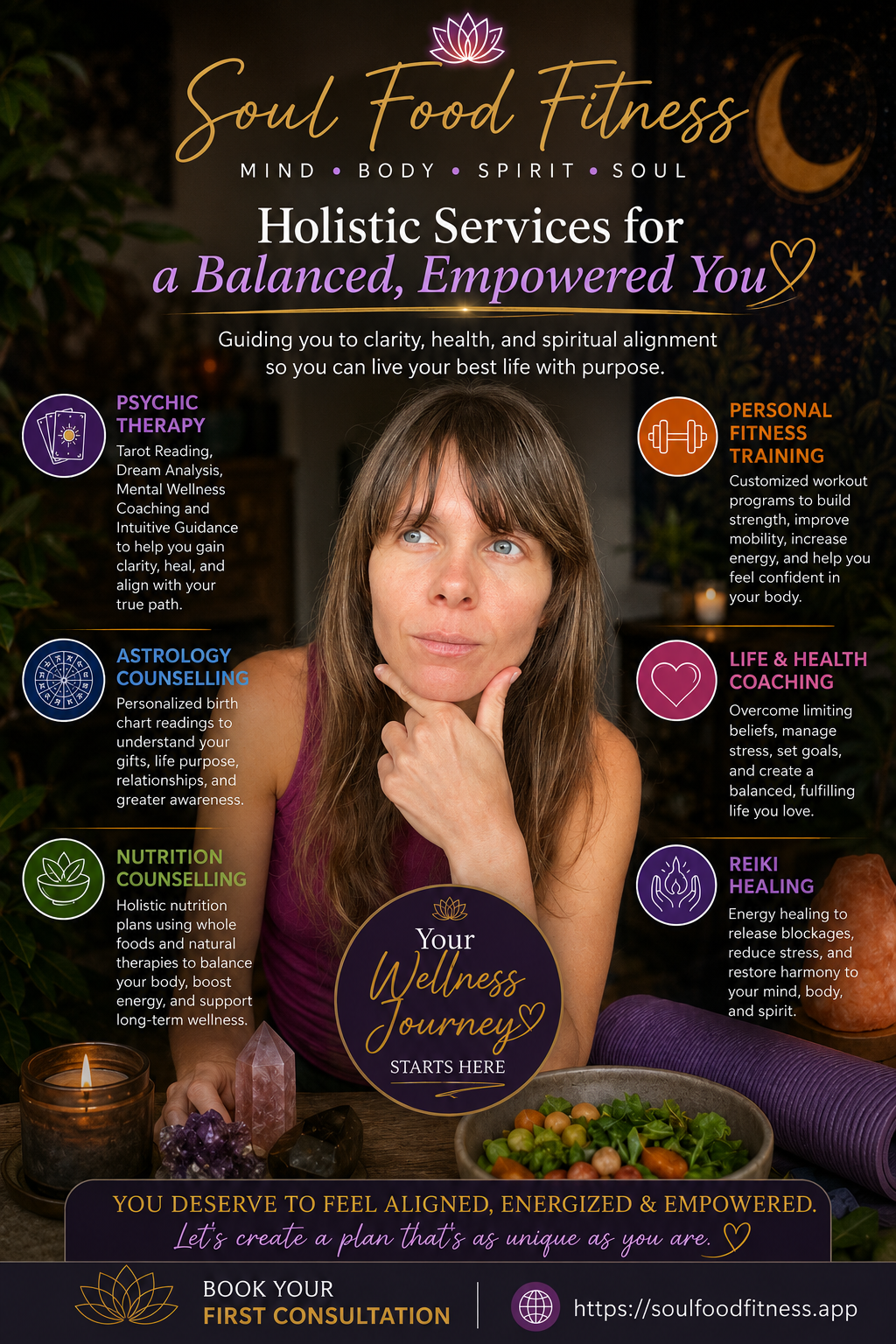 Soul Food Fitness holistic wellness services with Rozzebud