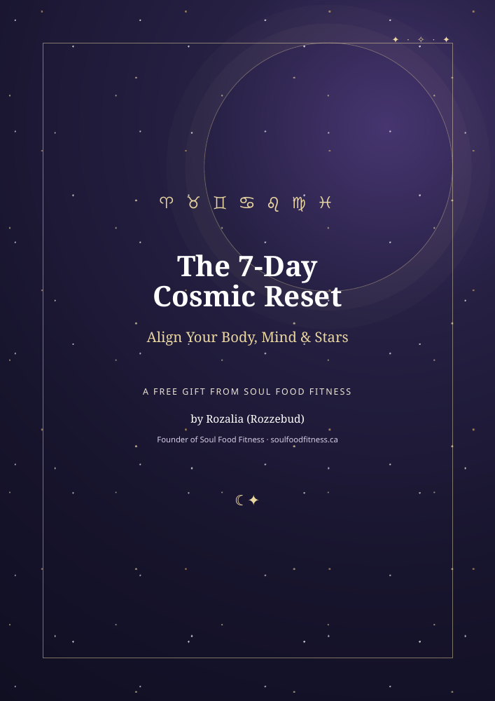 The 7-Day Cosmic Reset PDF cover, by Rozalia (Rozzebud)