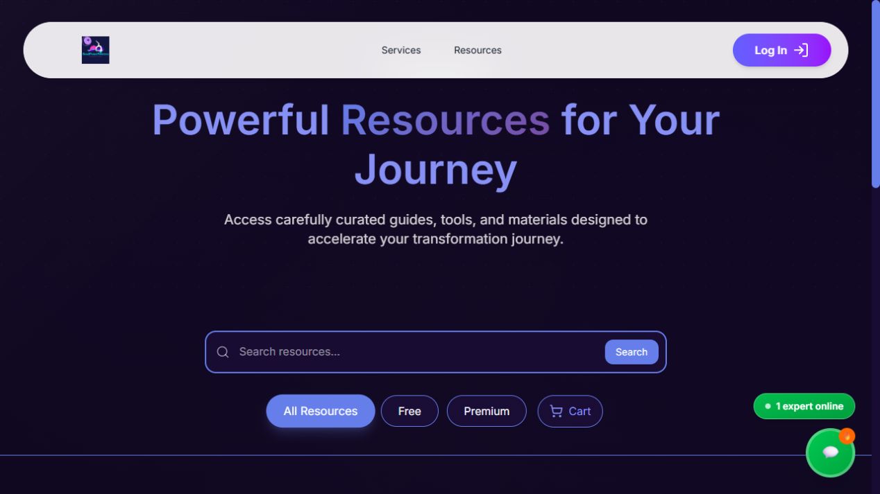 Resource library with free and premium filters and featured tarot, smoothie and seed cycling resources