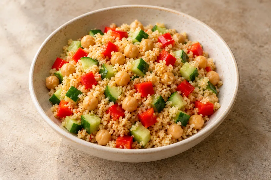 Cumin chickpea couscous salad — illustrative serving suggestion