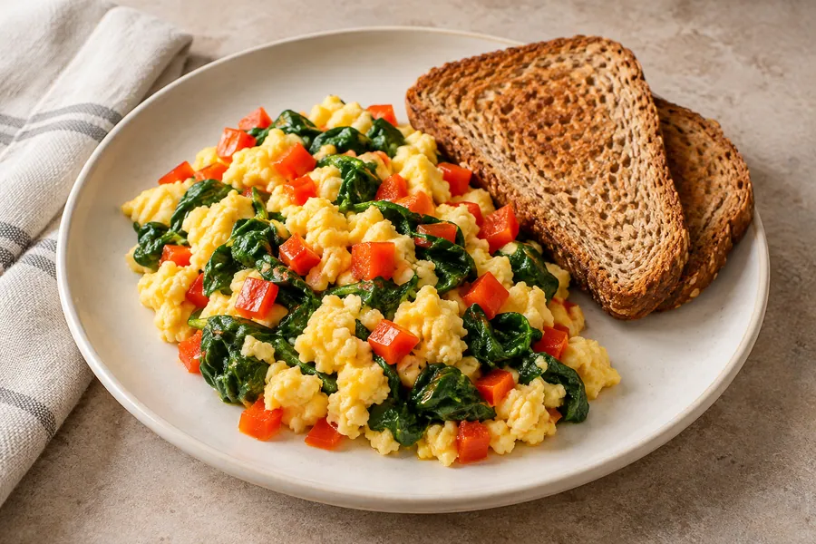 Egg and spinach breakfast skillet — illustrative serving suggestion